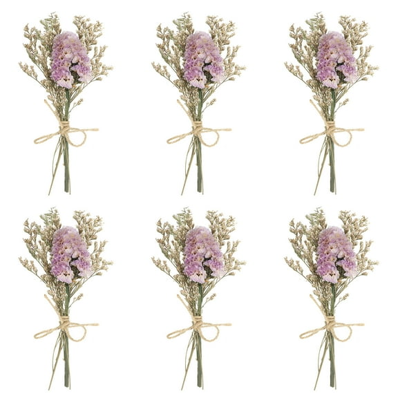 Uxcell Mini Dried Flower Bouquet 6 Pcs Forget-me-not Natural Wildflower with Stem Decor Boho Floral Plant Flower Light Purple