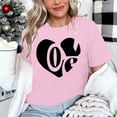 thumbnail image 4 of Meichang Valentines Day Tee-Shirt Femme Imprimé Cœur Mignon Col Rond Manches Courtes Vacances T-Shirts Valentines Day, 4 of 4