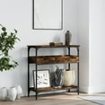 thumbnail image 3 of vidaXL Console Table with Shelf Smoked Oak 29.5"x11.4"x29.5" Engineered Wood, 3 of 6