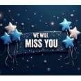 thumbnail image 4 of Blue Watercolor Background Banner with Balloons Stars and the Text We Will Miss You Farewell Party Decorations Photography Props Party Supplies Decor Backdrop, 4 of 8