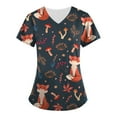 thumbnail image 1 of Birdeem Hauts pour Femmes à la Mode à Manches Courtes à Col en V Uniforme de Travail Imprimé avec Poche Blouse Hauts, 1 of 4