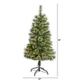 thumbnail image 2 of Nearly Natural 4ft. Wisconsin Slim Snow Tip Pine Artificial Christmas Tree with 100 Clear LED Light, Green, 2 of 5