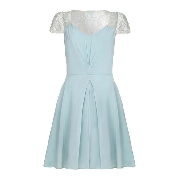 Yumi Robe à Manches Courtes en Dentelle à Col en V pour Femmes