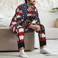 thumbnail image 7 of Susaid USA Vintage Flag Tractor Print Pajamas Set Mens Pajamas Long Sleeve Loungewear Two-Piece Sleepwear Button-Down Pjs Set,2PJSLarge, 7 of 7
