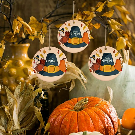 JeashCHAT Christmas Decorations Indoor Christmas Ornaments 10PC Ornament Fall Thanksgiving Turkey Wooden Wedding Party Decor