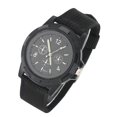 thumbnail image 4 of Reloj de pulsera analógico electrónico con correa de nailon redonda y estilo militar (negro), 4 of 14