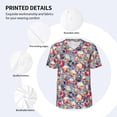 thumbnail image 3 of Hirioo music Skull record Retro for Men's Baseball T-shirt Shirts Short Sleeve Casual Summer Button Stretch T Shirts,Size S-4XL-, 3 of 7