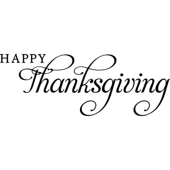 Custom Decals - Prices Reduced : Happy Thanksgiving Holiday Feast Decoration Wall Sticker : 12 X36" -