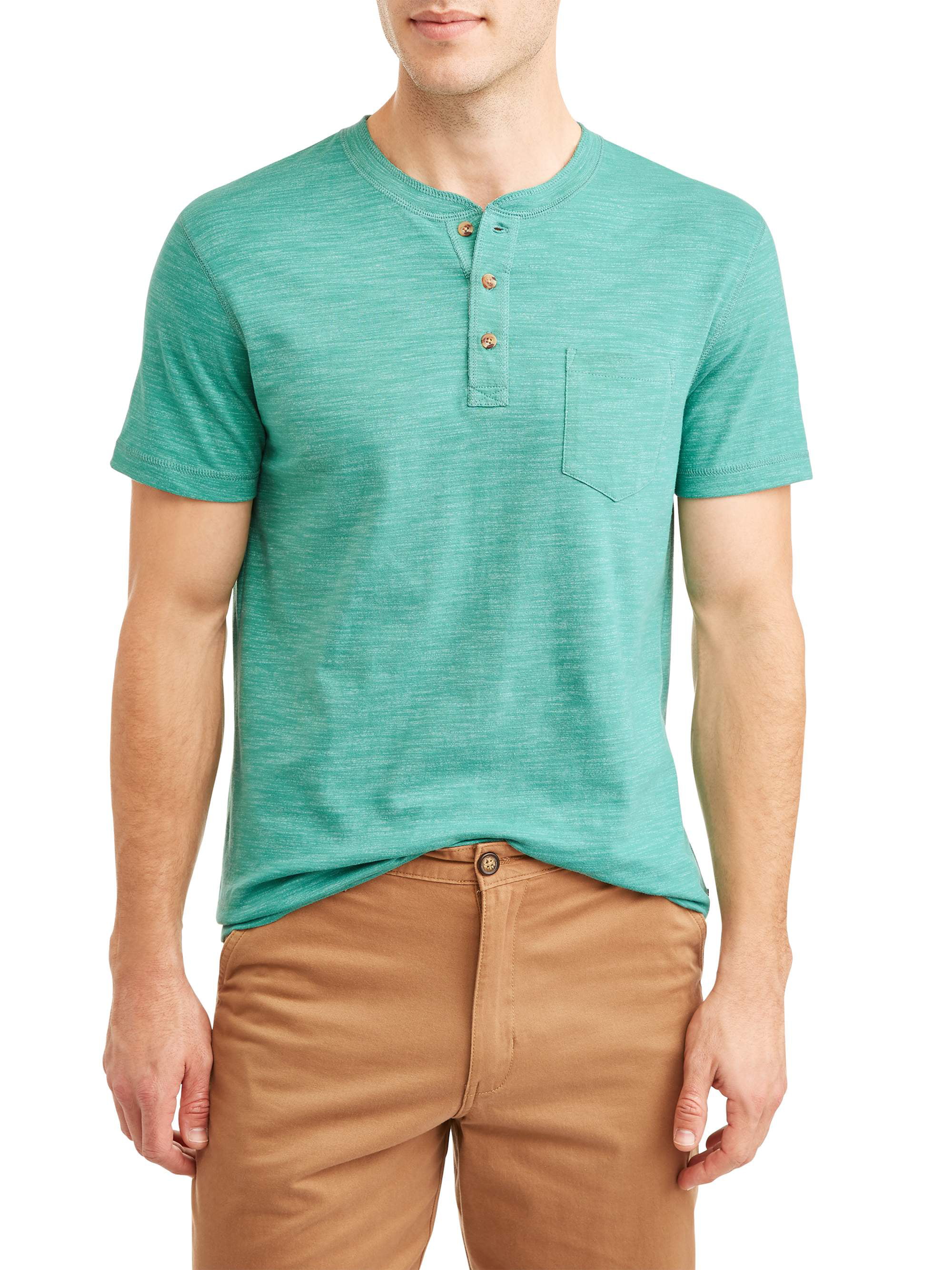 Lee - Lee Men's Short Sleeve Textured Henley T-Shirt with Pocket ...