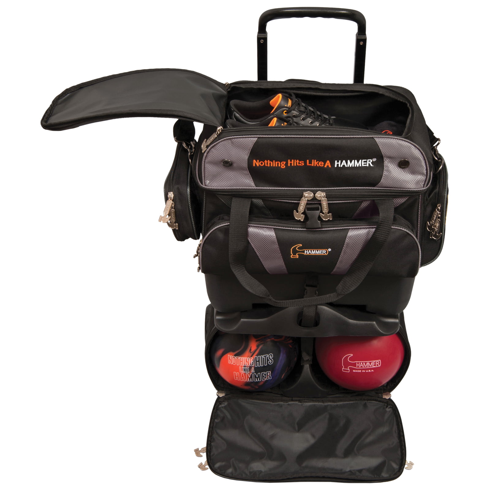 Hammer Premium Four Ball Stackable Roller Bowling Bag BlackCarbon   Walmartcom