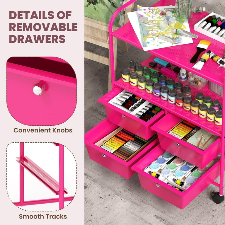 Buy GOFLAME 4-Drawer Rolling Storage Cart, Multipurpose Movable