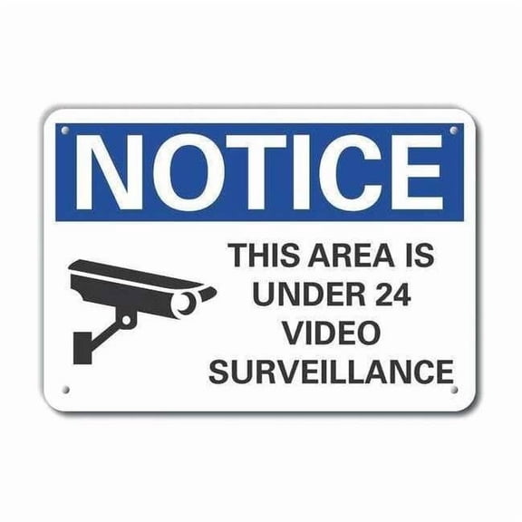 Lyle Rflctv Surveillance Notice Sign,10x14in LCU5-0053-RA_14X10