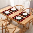 thumbnail image 2 of Christmas Placemats Set of 4 Green Red Plaid Placemats Heat Resistant Non-Slip Dining Placemats Washable Table Mats for Home Kitchen Décor, 2 of 5