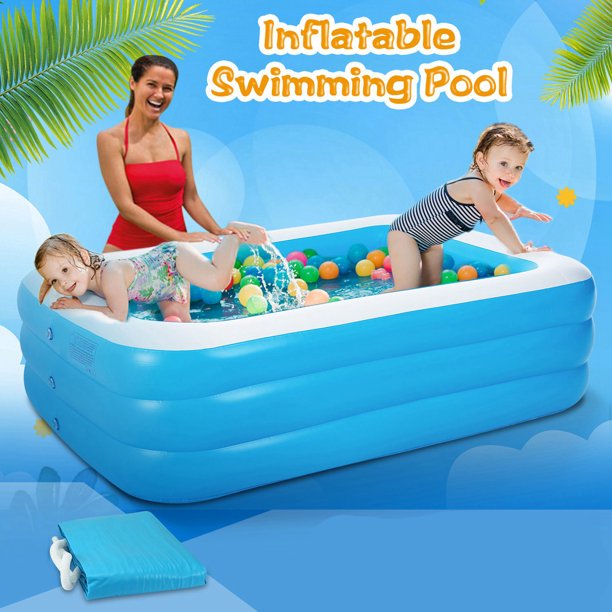 Family Swimming Pool Inflatable, Blow up Kiddie Pool for Kids and