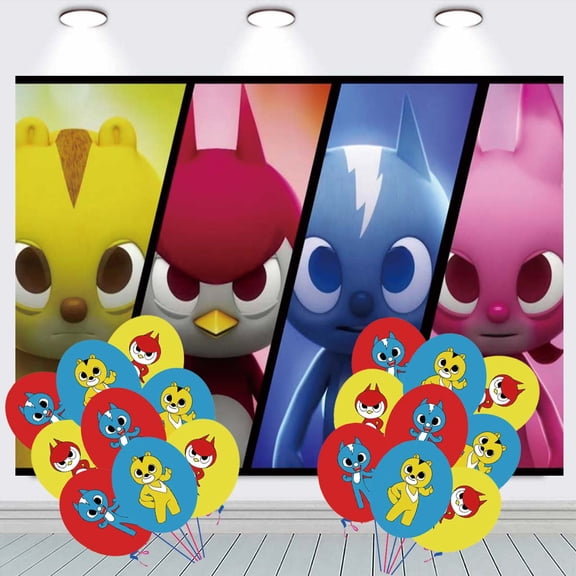 Miniforce Backdrop Balloons Banner Party Decorations Taspestry Wall Decor Background Poster Supplies