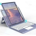 thumbnail image 2 of Magnetic Case for iPad Mini 6th Generation Vertical Keyboard Case with Touchpad Cute Color Keyboard Detachable Clear Back Cover with Pencil Holder, 2 of 8