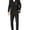 Black - Peak Lapel, variant on Statement Men's Tux-PK Single Breasted Three Piece Peak Lapel Tuxedo - Black - 54R