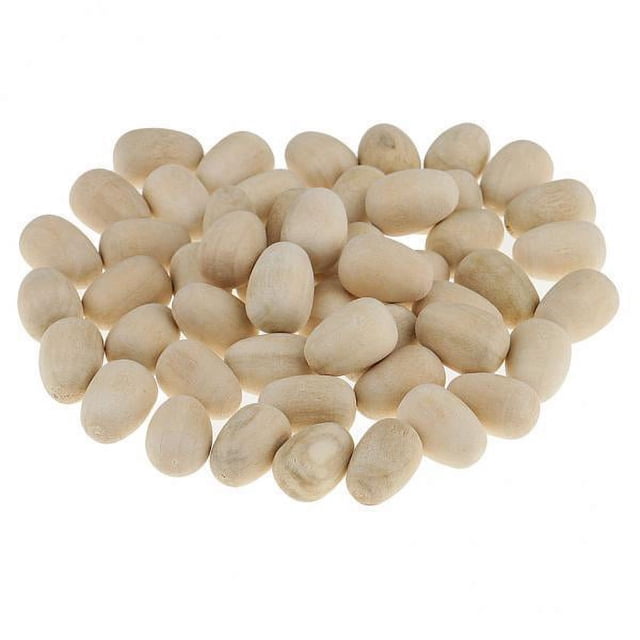 Huevos De Madera Sin Pintar Sunnimix 50 Piezas 15 Mm Para Pascua Manualidades Y Exhibiciones