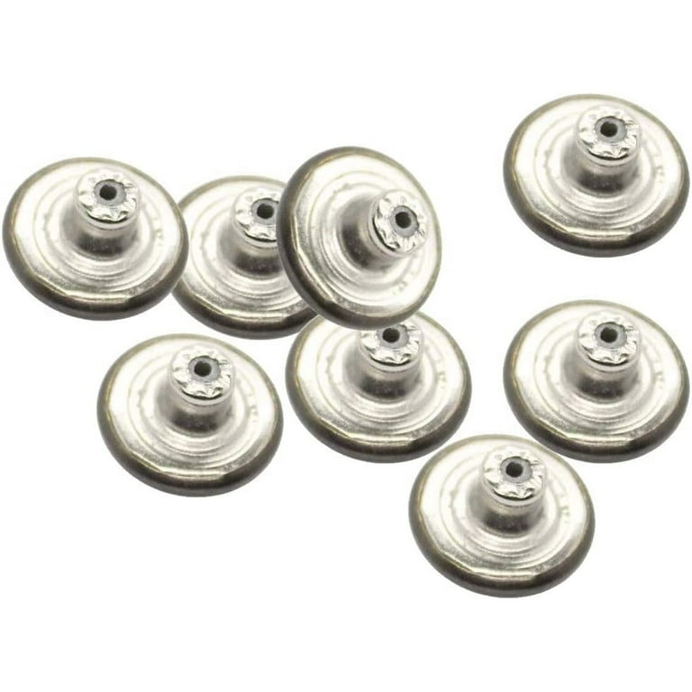 17mm No-Sew Jeans Replacement Jean Buttons - Silver - Trimming Shop