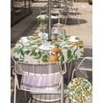 thumbnail image 5 of nqOlkjepod Green Botanical Leaves Outdoor Tablecloth with Umbrella Hole & Zipper, Vintage Orange Summer Linen Round Table Cover 54 Inch, Dining Waterproof Table Cloth Protector for Patio/Party, 5 of 7