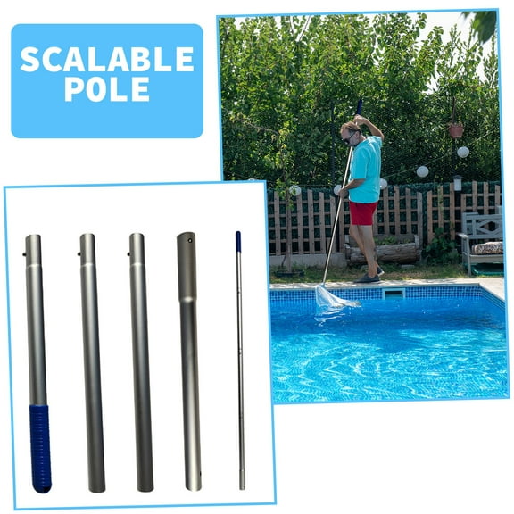 Heavy-Duty Swimming Pool Net Pole with Standard 0.276-Inch Aperture, Corrosion-Proof Aluminum for Secure Tool Attachment