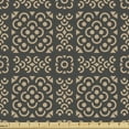 thumbnail image 1 of Abstract Upholstery Fabric by the Yard, Bicolour Design Oriental Inspired Motif with Rounds and Triangles Print, Decorative Fabric for DIY and Home Accents, Dark Sepia and Tan by Ambesonne, 1 of 5