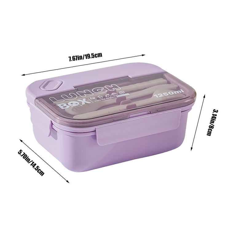 Kawaii Bento Box Leuke lekvrije stapelbare lunchbox met verdeelde compartimenten lunchcontainer met Catoon stickers voor werk/school en maaltijdvoorbereiding (geel