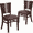 Burgundy Vinyl Seat/Walnut Wood Frame, variant on Flash Furniture 2 Pack Lacey Series Solid Back Walnut Wood Restaurant Chair - Black Vinyl Seat