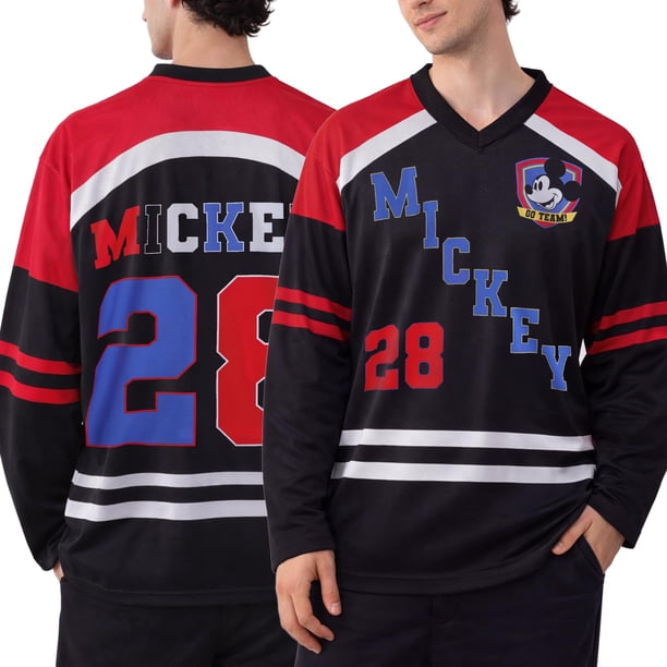 Jersey de hockey de manga larga de malla para hombre Marvel Mickey 28 talla L