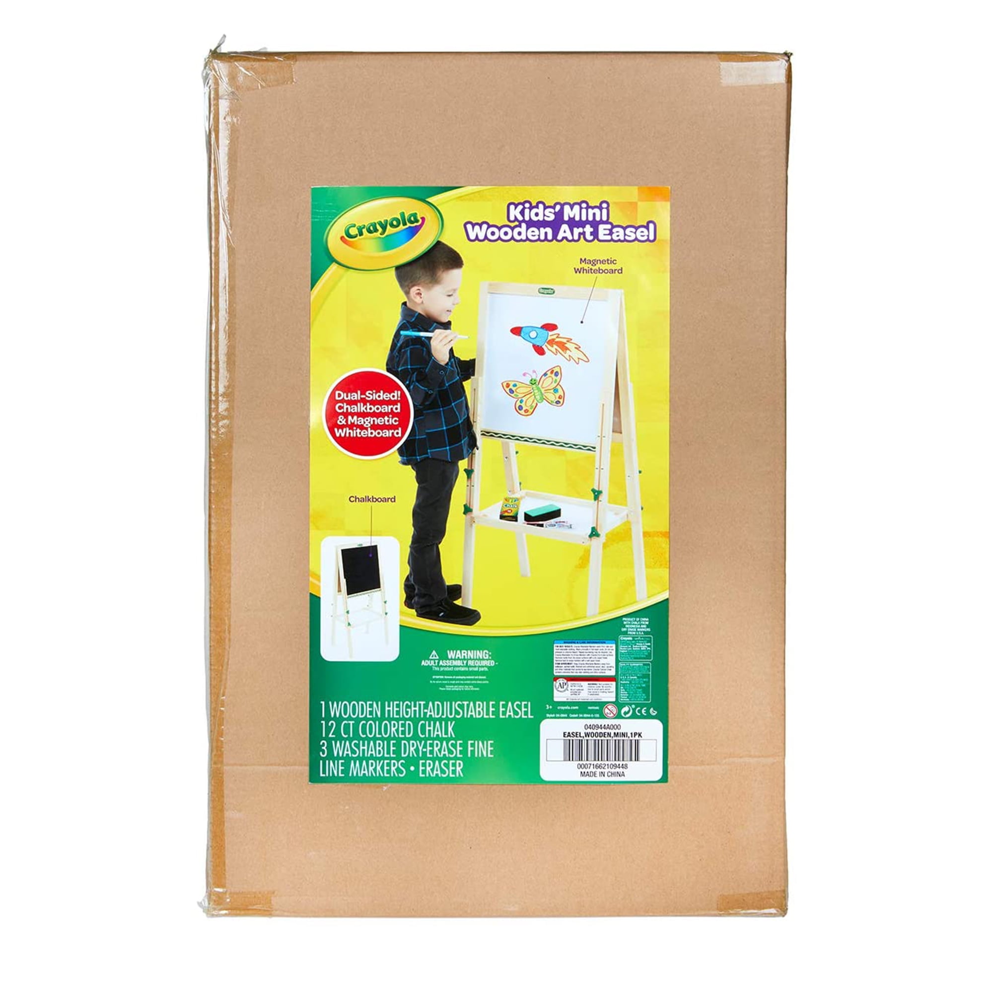 Crayola Kids Mini Wooden Art Easel & Supplies, Toddler Toys, Gift for Kids, Ages 3, 4, 5, 6