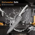 thumbnail image 6 of Astercook 14 Piece Kitchen Knife Set with Block and Built-in Sharpener,  Full Tang Knives Sets German Stainless Steel, Dishwasher Safe Silver, 6 of 9