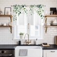 thumbnail image 2 of Watercolor Eucalyptus Kitchen Curtains Small Short 39 Inch Length, Sage Green&nbsp;Floral Plant Grommet Bedroom Living Room Curtains, Light Filtering Cafe Curtain Drapes 2 Panels Set 55''x39'', 2 of 9