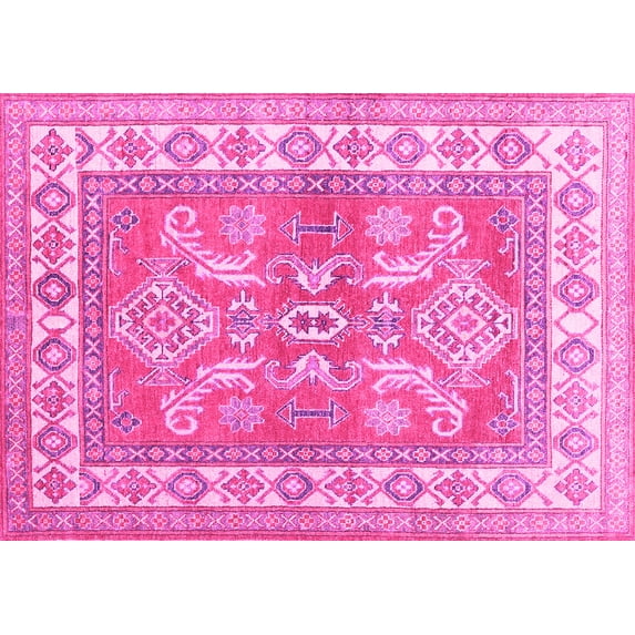 Ahgly Company Indoor Rectangle Geometric Pink Traditional Area Rugs, 2' x 3'