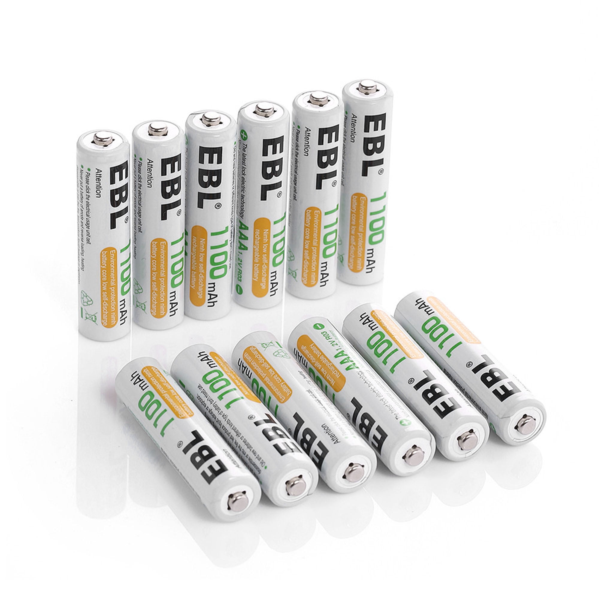 EBL 12-Pack 1100mAh 1.2V AAA Battery + Battery Charger for AA AAA