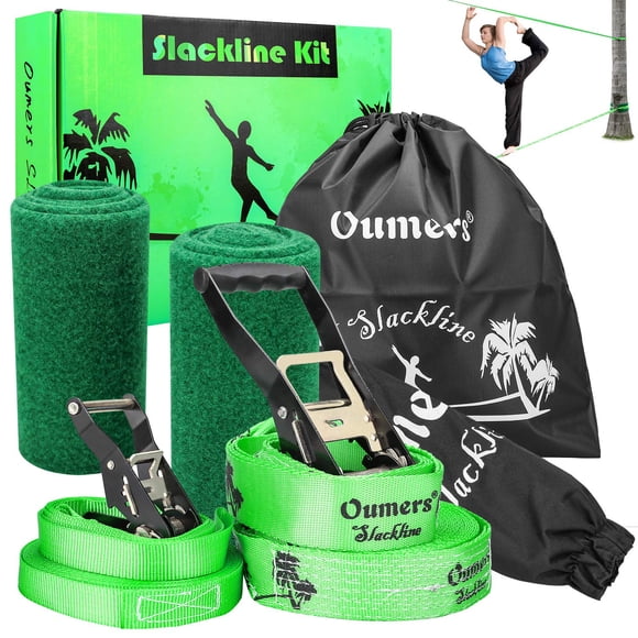 Kit Oumers de Slackline para principiantes con línea principal de entrenamiento de 15 m