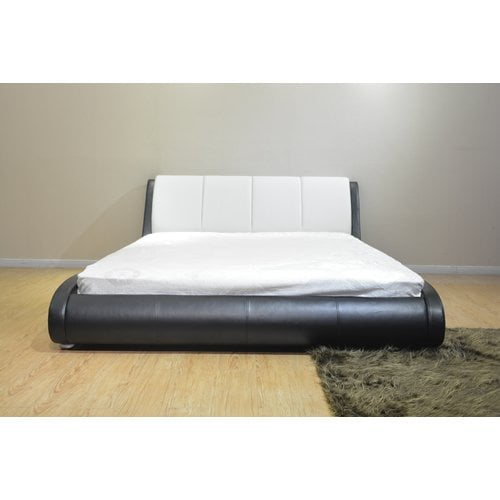 Greatime B1209 Modern Platform Bed, California King, Black&White