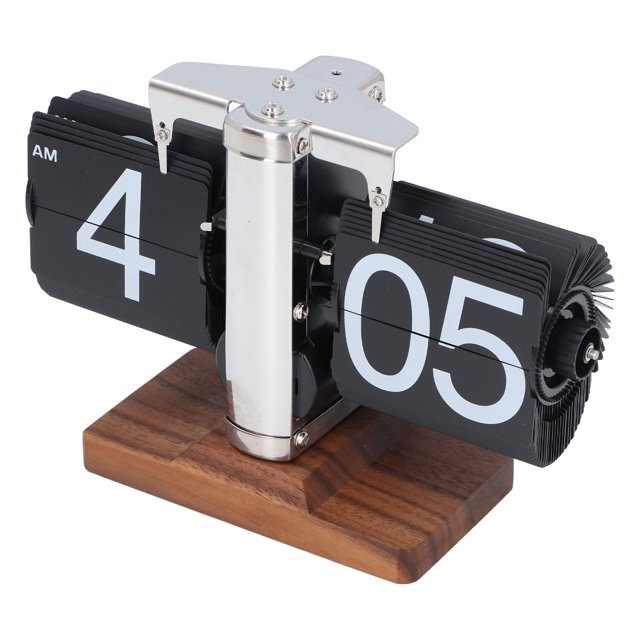 Flip Desk Clock, Digital Flip Clock Mechanical Battery Powered 12 Hours for Study