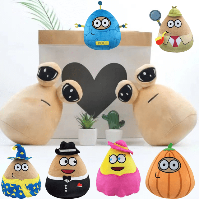 Muñeco de peluche de Alien para niños, juguete de felpa de caracol, almohada, regalo de cumpleaños, POU, novedad, 1/7 piezas