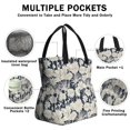 thumbnail image 3 of Pioneer Flower Floral Print Pattern Drawstring Lunch Bag Women - Drawstring Lunch Bag Insulated for Work Office - Stain-Resistant Large Lunchbags for Women with Multi-Pockets, 3 of 6