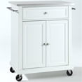 thumbnail image 2 of STAINLESS STEEL TOP PORTABLE KITCHEN CART/ISLAND IN WHITE FINISH, 2 of 7