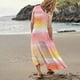 thumbnail image 3 of Vestido informal largo de verano con cuello redondo y rayas degradadas para mujer, 3 of 6