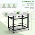 thumbnail image 2 of Dycanpo Outdoor Grill Cart Table, 3 Tiers Stainless Steel, Foldable & Movable, 33”, Black, 2 of 7