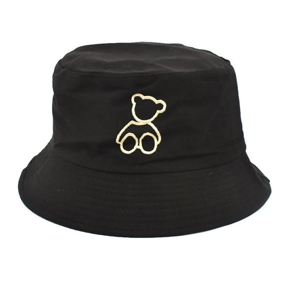 Charmgo Trucker Hat Clearance, Women Summer Fashion Beach Print Adjustable Washable Cotton Bucket Hat Sun Hat Outdoors Fish Hat Bucket Hat Baseball Cap, Sun Hats for Women Black