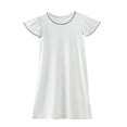 thumbnail image 1 of Chemises de Nuit pour Filles Robe de Nuit Princesse Manches Volantées Coton Tenue de Nuit Pyjama Robe pour Enfants Blanc 5-6 Ans, 1 of 4