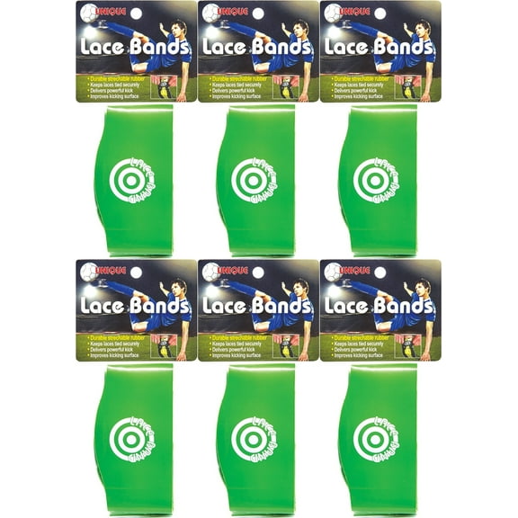 Unique Sports 12 Hot Spots Lace Bands Neon Green Soccer Shoe Lace Cover (6 Pair)