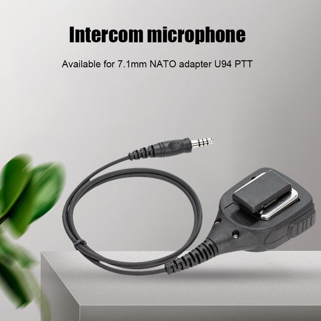 Micrófono Ptt Micrófono PTT Micrófono de altavoz remoto de hombro para adaptador NATO de 7,1 mm U94 PTT