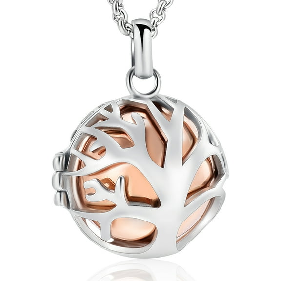 Sphere Tree of Life Hollow Cremation Pendant Small Urns For Ashes Keepsake Urn Necklace