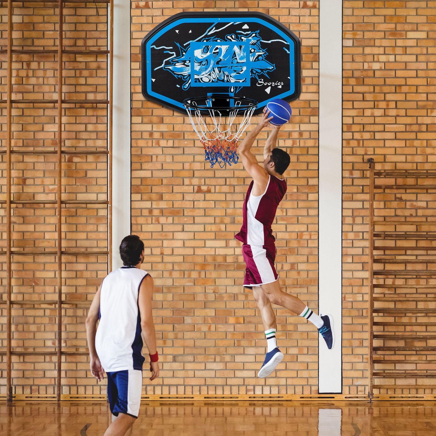 Soozier Panier de basket-ball mural Jante de basket-ball et panneau de basket-ball