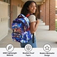 thumbnail image 4 of Pzuqiu Galaxy Fire Truck Kids Backpack Set 4 Piece 17 Inch Large Capacity School Bookbag with Lunch Bag Pencil Case Water Bottle Holder, for 8-14 Year Old Students Back to School, 4 of 7