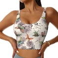 thumbnail image 3 of Goofa Flying Butterflies-1 Printed Sports Bras for Women, High Impact Running Bra Workout Crop Tank Tops Longline Sports Bra Push up-XX-Large, 3 of 9